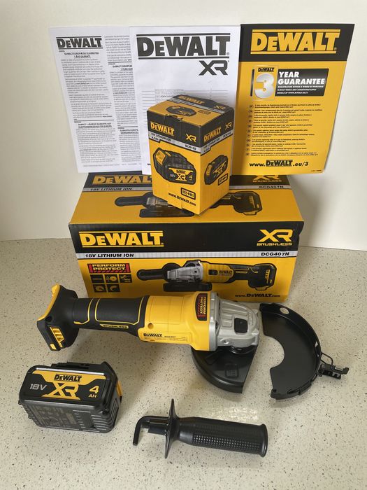 DeWALT DCG 407 XR. Flex Pe Baterie. Combo Cu Baterie de 4Ah XR, Original Nou.