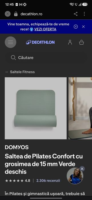 Saltea pilates/yoga 15mm grosime