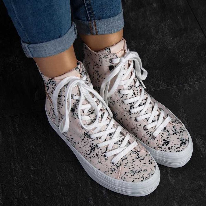 %ПРОМО% CALVIN KLEIN № 38 – Дамски сникърси "PALE PINK & BLACK" нови