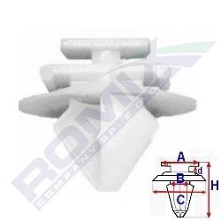 Clema, clips fixare Citroen C2/C3 Picasso/Ds3/Evasion/Jumper/Jumpy/Saxo; Ds 3; Fiat Ducato/Multipla/Stilo; Lancia Delta/Ypsilon; Peugeot 106/206/207/306/307/Boxer/Expert; Renault Megane 3; bandouri, set
