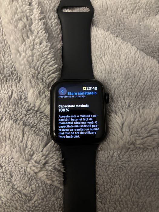 Apple Watch SE 2 (2022) 44mm Midnight - BATERIE 100% - Impecabil - Cutie Completă