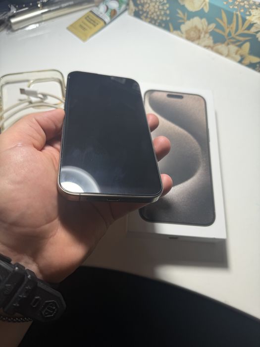iPhone 15 pro max, natural titanium, 256 gb