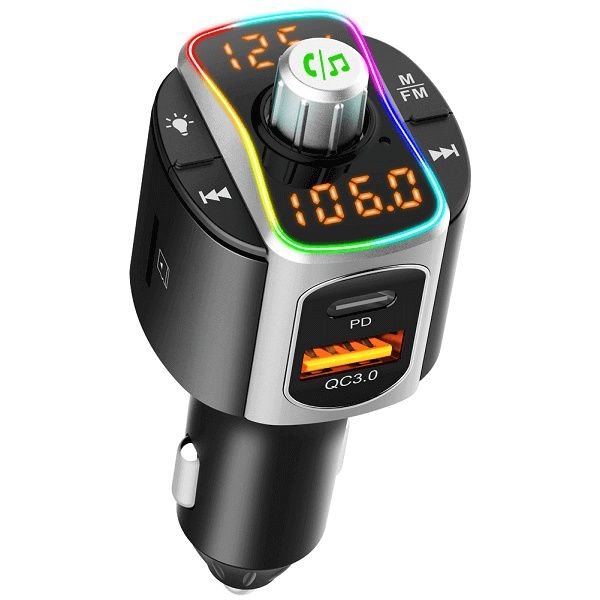 BC67 Car handsfree transmitter с бързо зарядно и волтметър