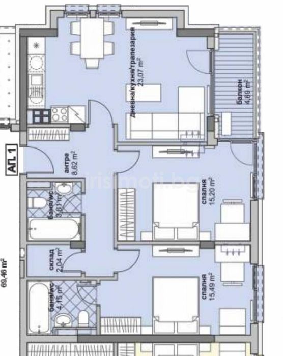 Продава се Тристаен апартамент в София, Люлин 6 - 108 кв.м за 731 €/кв.м - Снимка #3