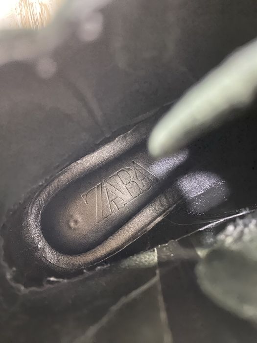 Дамски черни боти от естествена кожа Zara