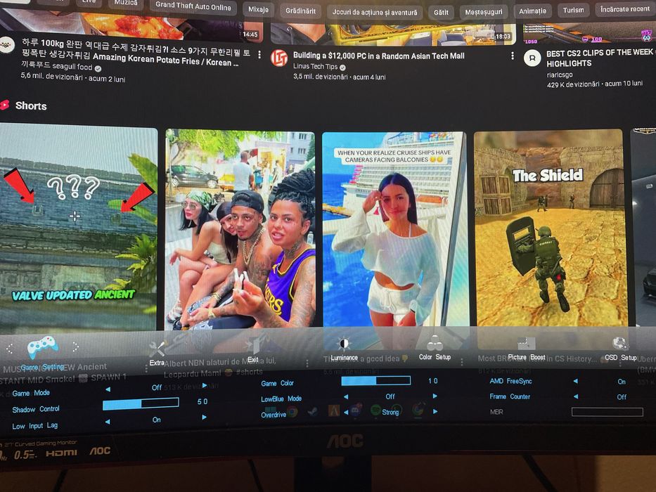 Monitor AOC 240hz + full set logitech