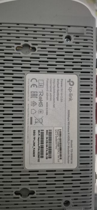 Adsl модем роутер Tp link рабочий