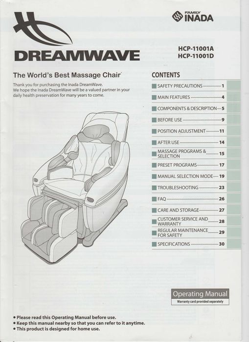 Fotoliu de masaj Komoder Dreamwave