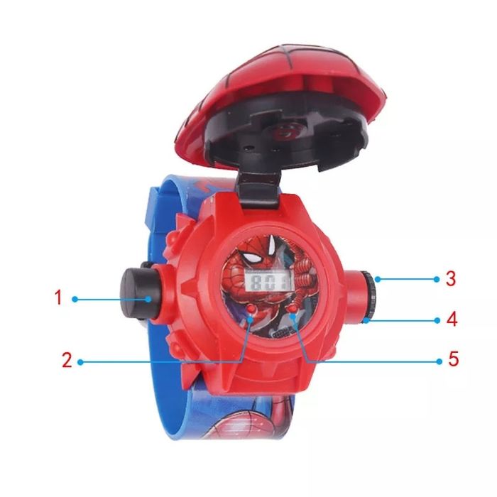 Детски часовник с проектор - СПАЙДЪРМЕН/ЕЛЗА/ХЪЛК/МАККУИН/ЛОЛ/ПЕС