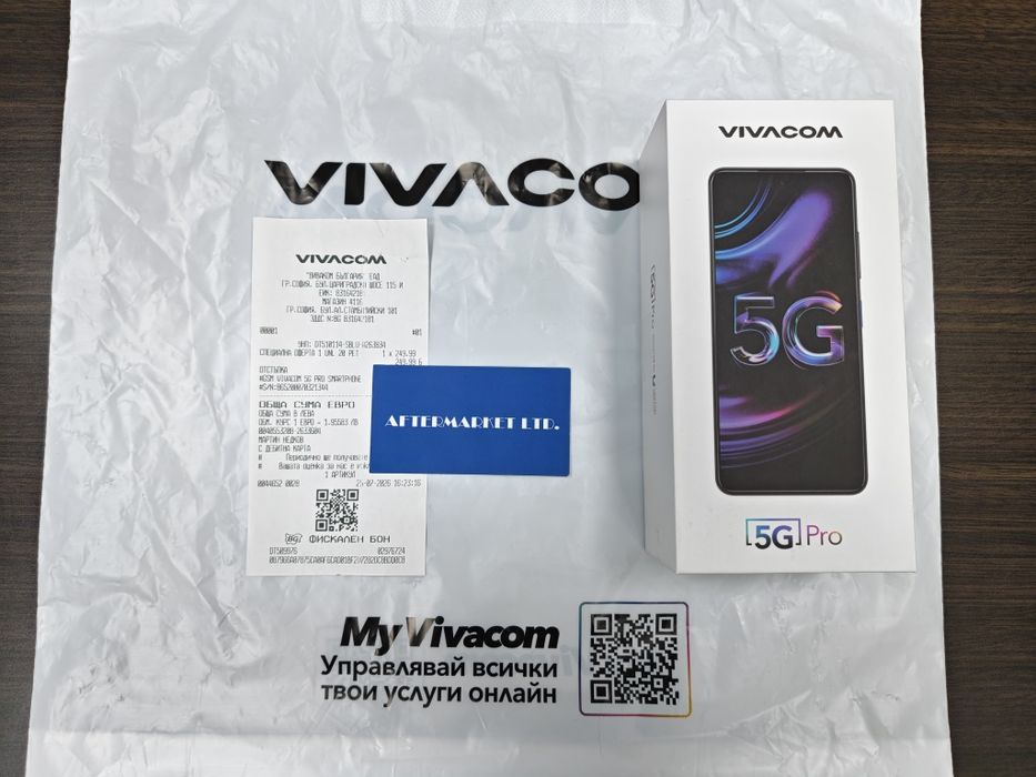 ЗАПЕЧАТАН 256GB ZTE Vivacom 5G PRO 6GB до 2028 Black / Черен