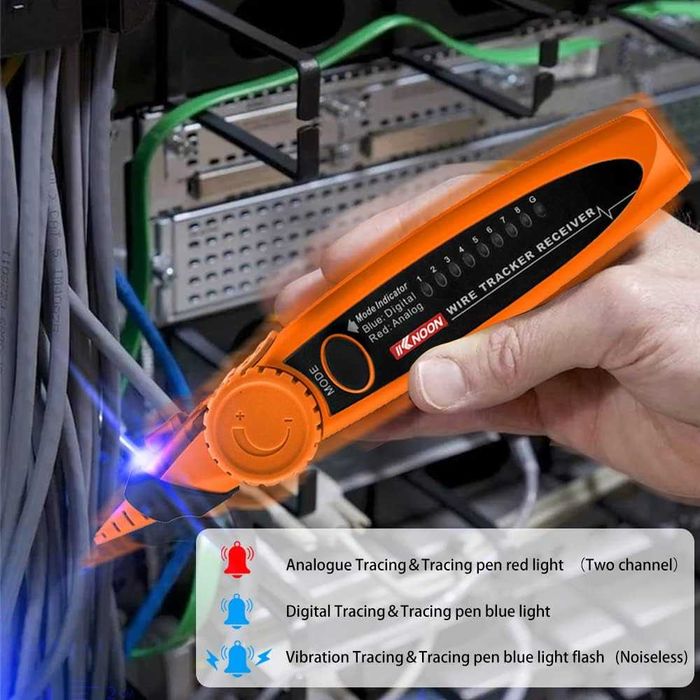 Tester Cablu Retea POE RJ45 cu Multimetru Digital LCD Masurare Lungime 600m Scanare Anti-Interfete 3 ID Pairing Test Voltaj Curent Temperatura Lan