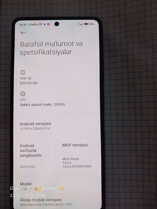 Telefon edial holatda kafolati 1 oy xiaomi11 T