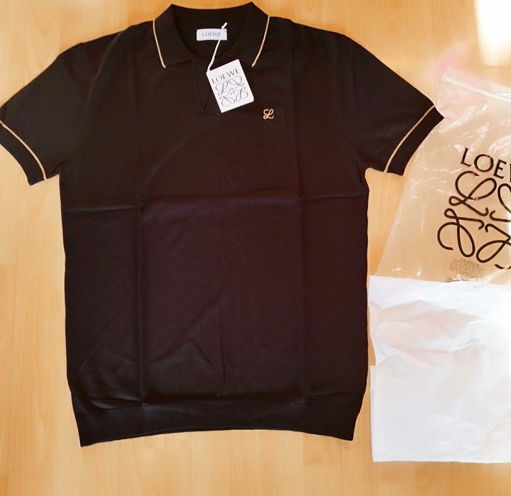 Мъжка тениска с якичка плетиво-LOEWE -XL