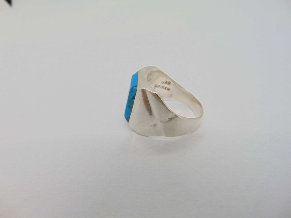 Inel mare din argint si turcoaz, Mexic