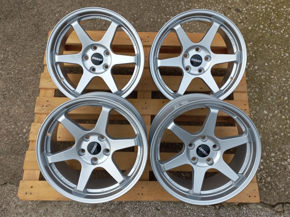 16"Rays T37 Volk Racing Silver 5х114.3 Чисто Нови 7.0ж ет35 Honda Mitsubushi Toyota Nissan Renault Subaru
