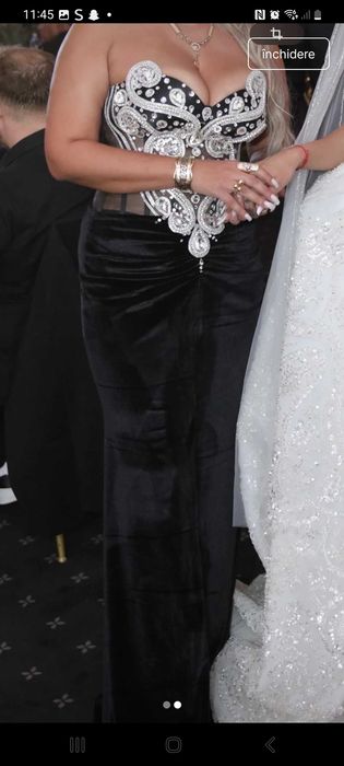 Rochie de seara din catifea cu pietre