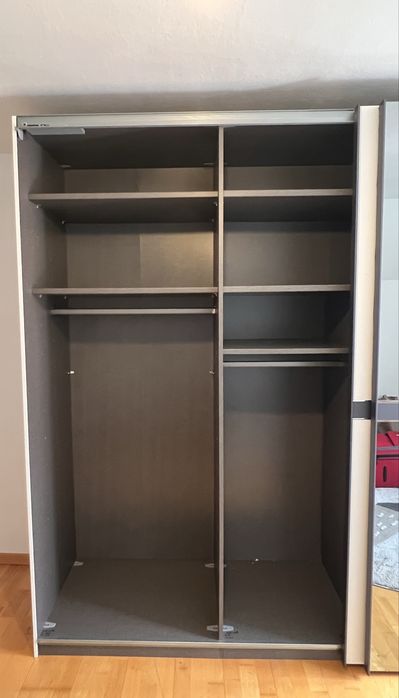 Dressing/Dulap 280/223/66 cm 2 usi culisante alb/oglinda NOLTE