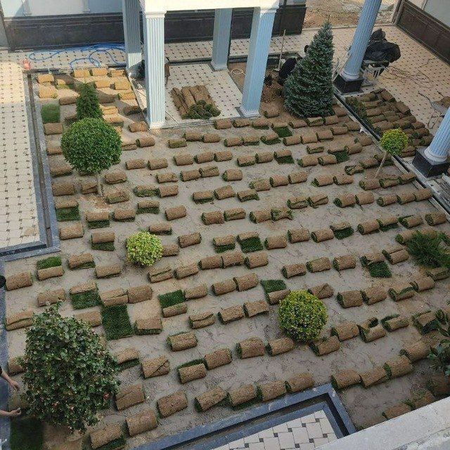 Gazon landshaft dizayni xizmatlari archa stirichka qilish