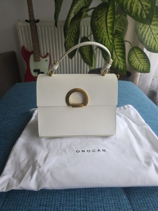 Geantă piele naturală Onocan albă - nouă