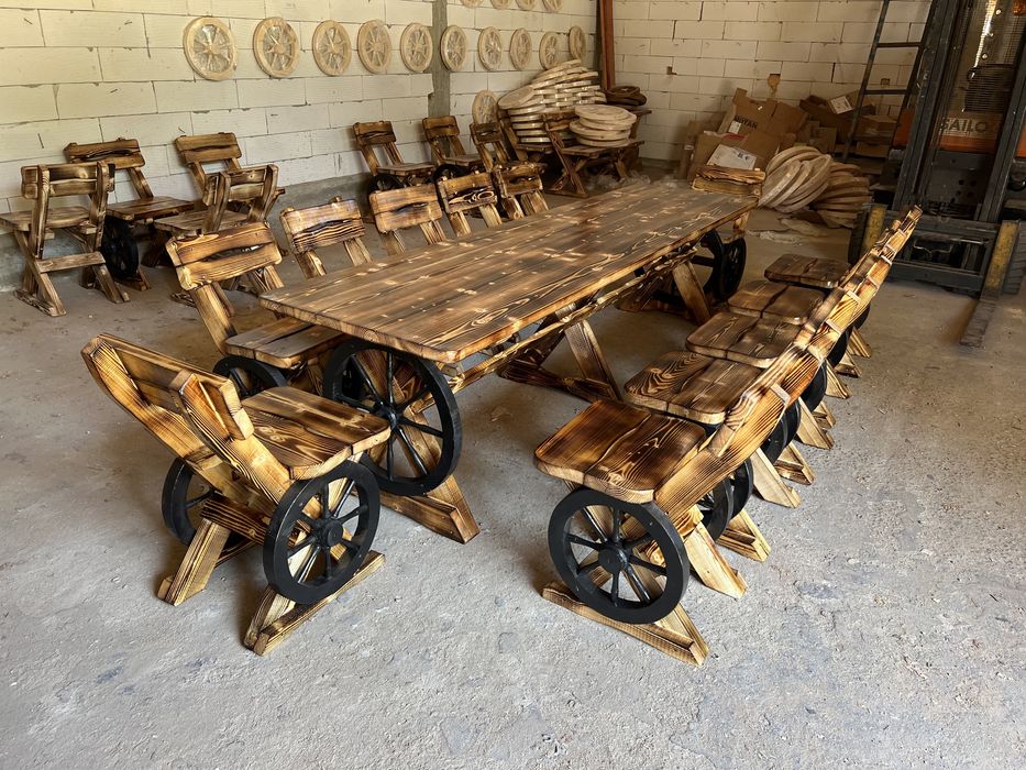 Leagan rustic din lemn masiv de brad