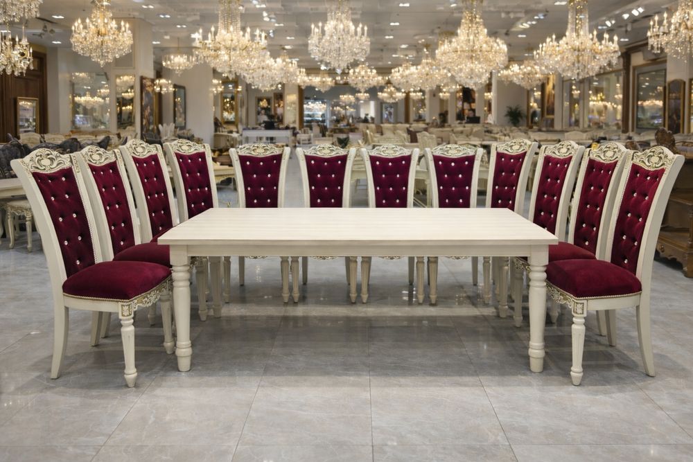 Элитный обеденный гарнитур: стол и 12 стульев