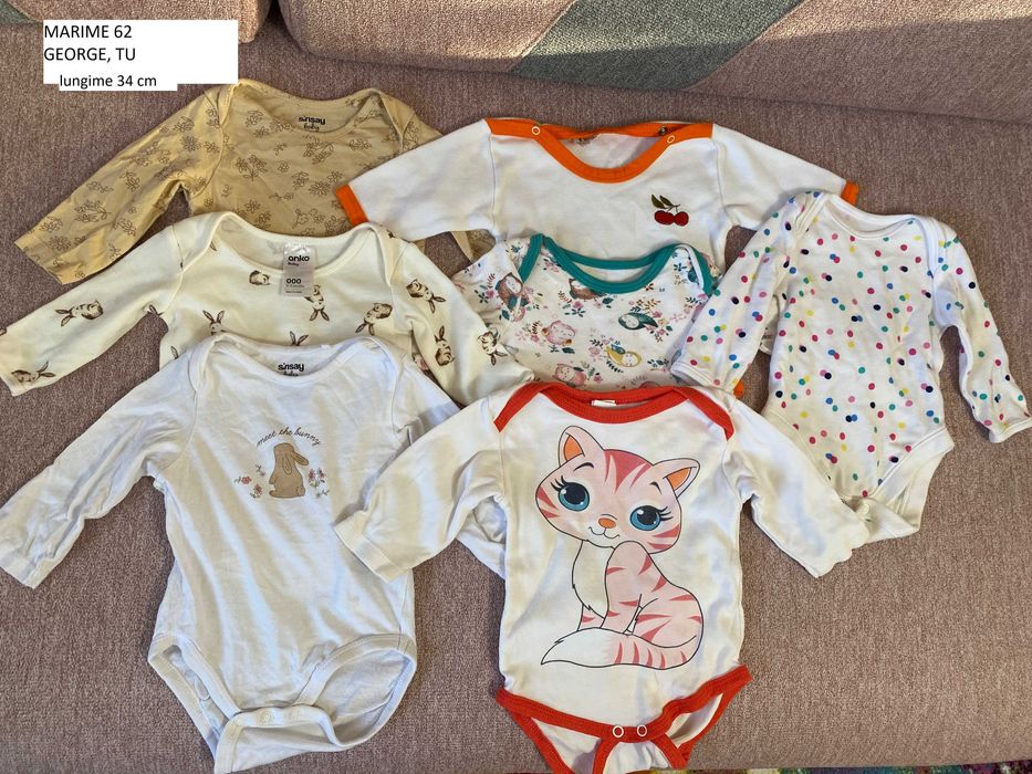 Lot body bebe copii marime 62 0-3 luni carter's Next C&A
