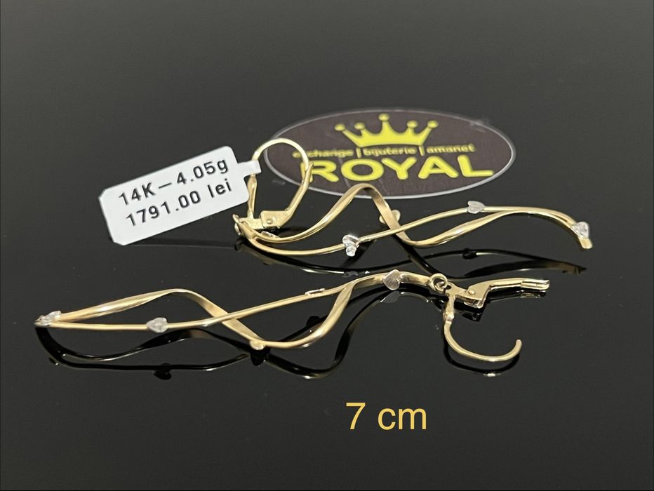 Bijuteria Royal CB : Cercei aur 14k 585  4,05 gr