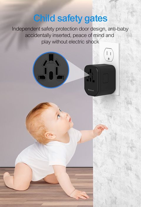 6в1 Универсален адаптер за пътуване UK, US, EU | 2 USB A + USB C