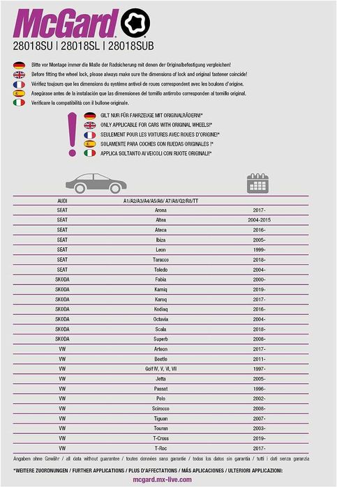 Секретни болтове VAG McGard