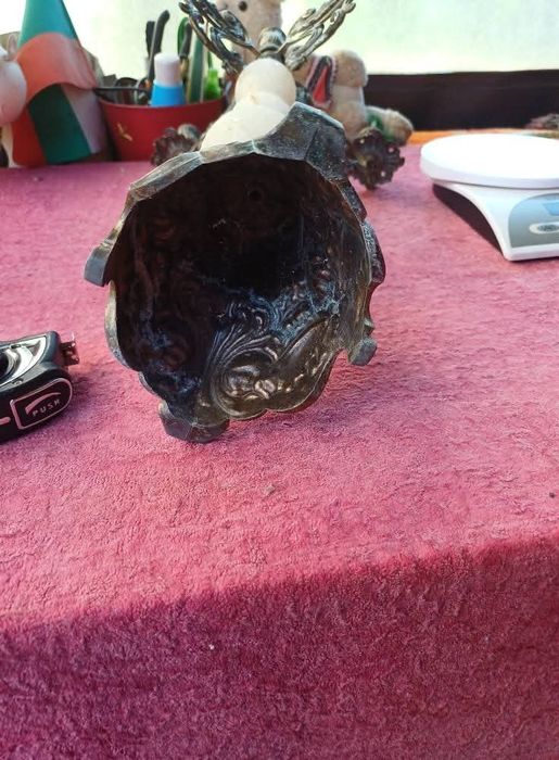 Стар Бароков свещник с оникс