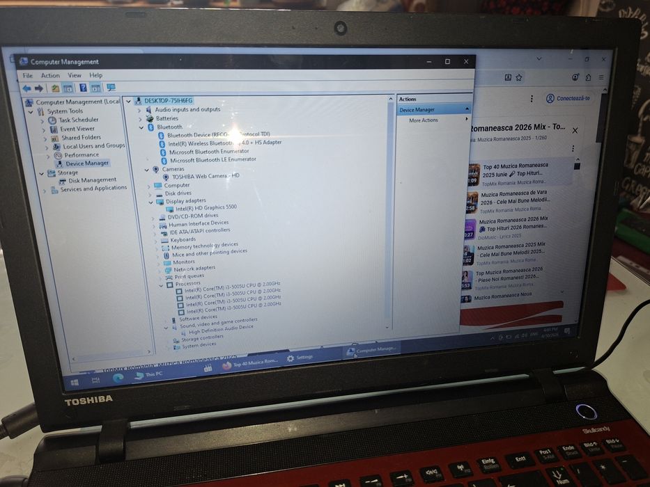 Toshiba Satellite L50-C, Intel i3 gen.5, 750 gb, Bluetooth, Wi-Fi