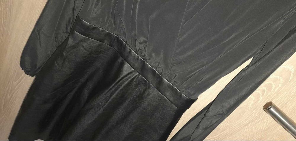 Rochie eleganta / voal & imitatie piele