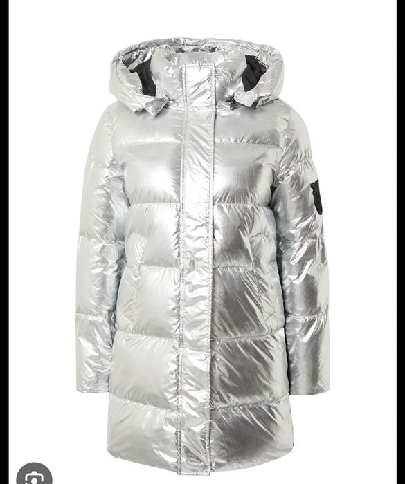 Дамско пухено яке Pinko - сребърно