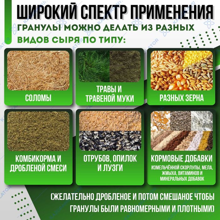 Гранулятор для корма 1 тонна в час 1000кгч