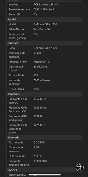 Gigabyte GeForce GTX 1080 Windforce OC 8GB