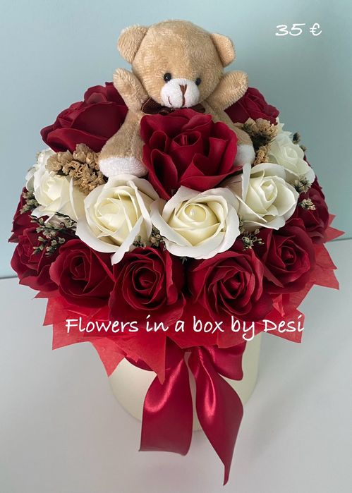 Букет от рози в кутия – подарък за Свети Валентин