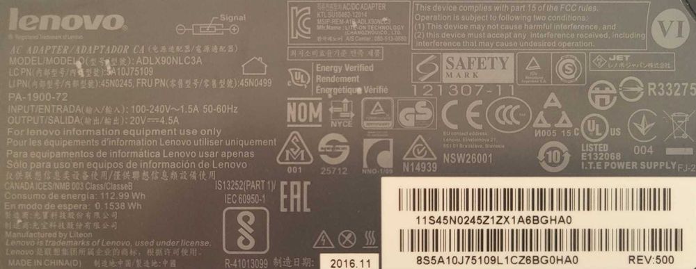 Incarcator Lenovo ADLX90NLC3A 90W