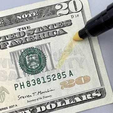 Маркер за проверка на фалшиви банкноти, Евро, Euro, черен