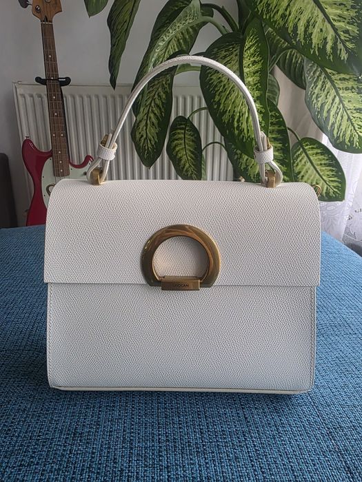 Geantă piele naturală Onocan albă - nouă