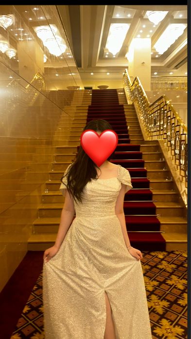 Вечернее платье с блеском, элегантное, размер S–M