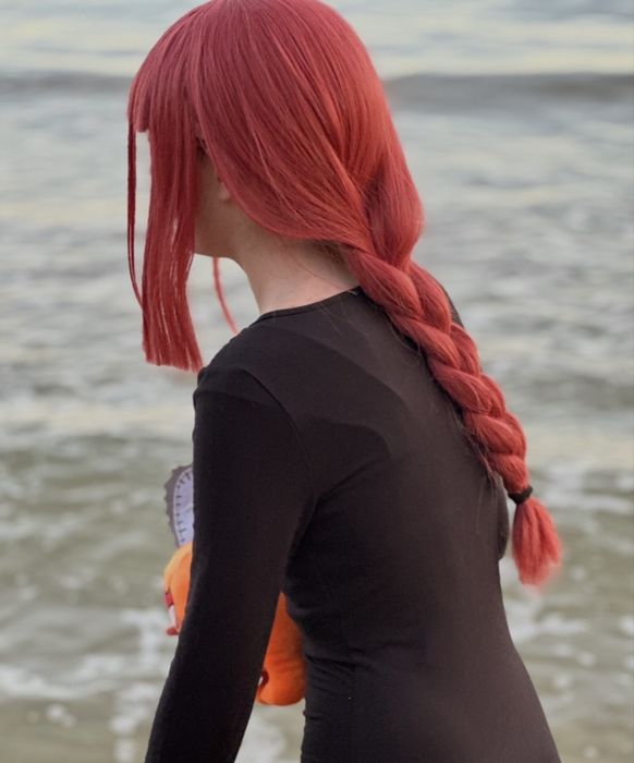 Cosplay Makima Червена Перука Red Wig Chainsaw Man Anime