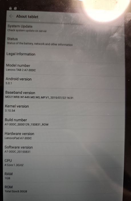 Продавам таблет lenovo tab 2 a7-30dc