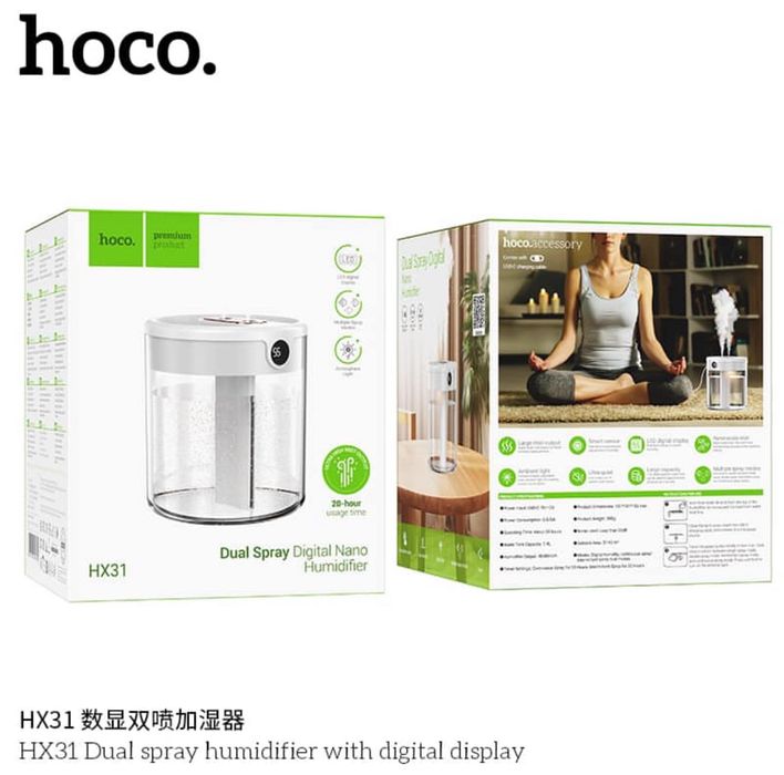 Hoco HX31 увлажнитель воздуха с цифровым дисплеем и 2 распылителями