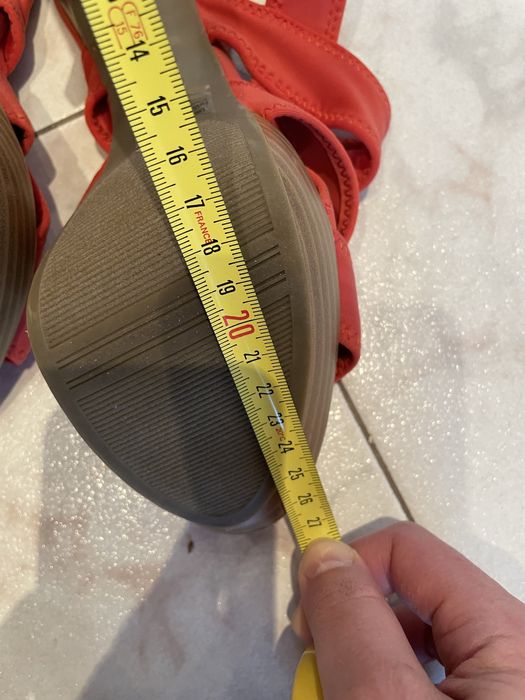 Дамски високи сандали, цвят корал