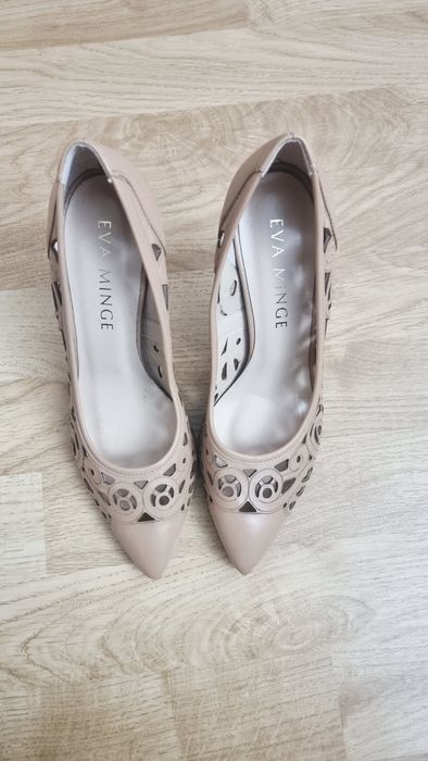 Eva Minge  Pantofi piele bej naturală mar 36