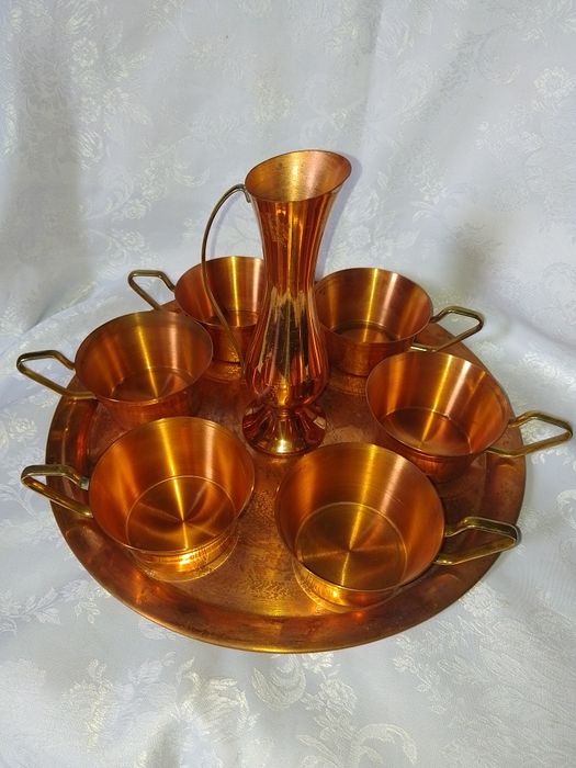 Стар Меден Сервиз за - Кафе , Вино, Ракия - 8 части1