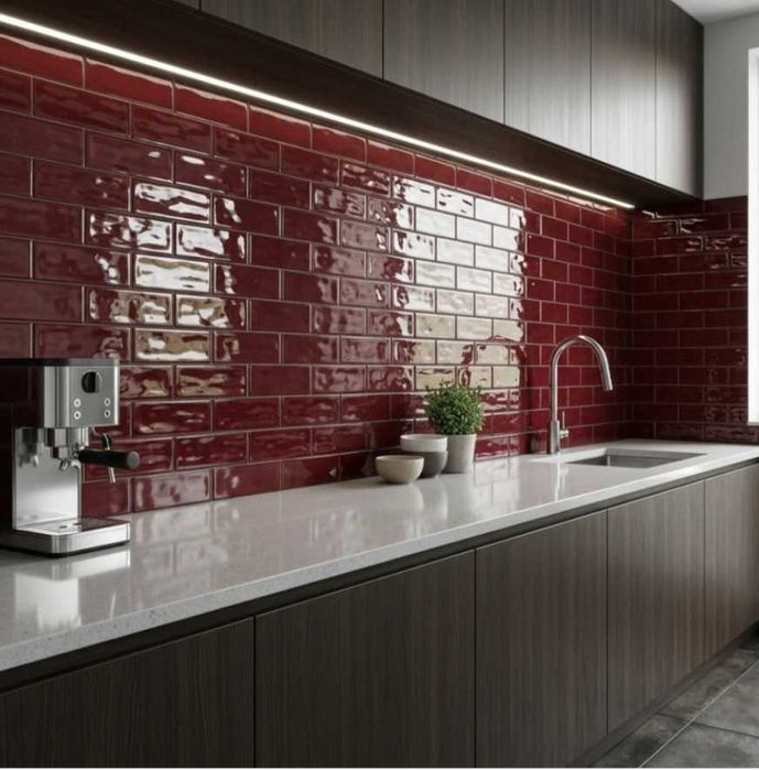 Керамическая плитка M75317H wine red glossy