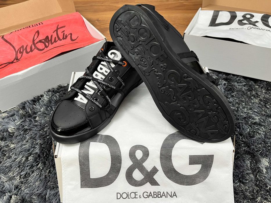>- Calitate Premium -< Sneakers low top - adidași - pantofi casual-elegant bărbați Dolce & Gabbana Portofino trend vara 2026
