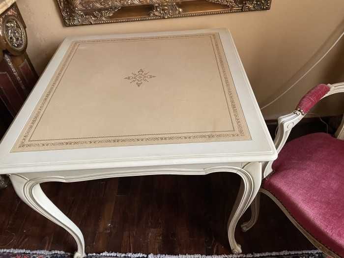 Elegant-secretaire-masa-birou-blat piele ivoire-Italia