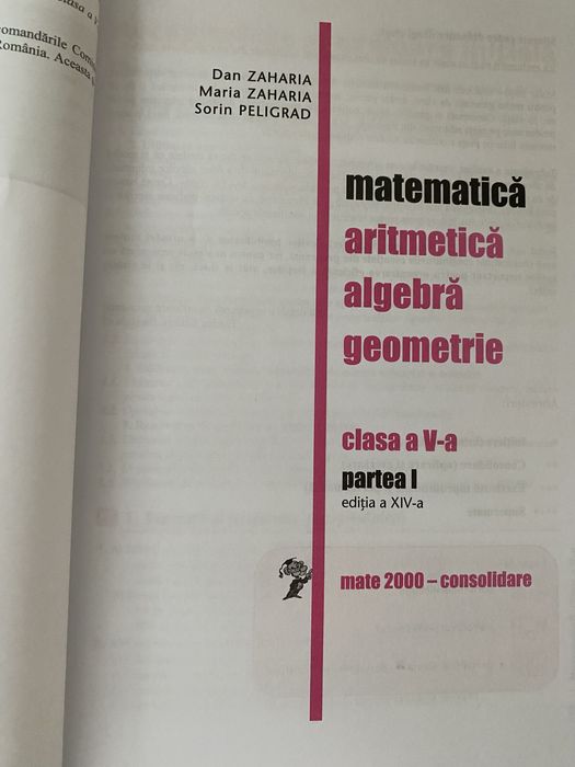 Matematica. Aritmetica, algebra, geometrie. Clasa a V-a Nouă